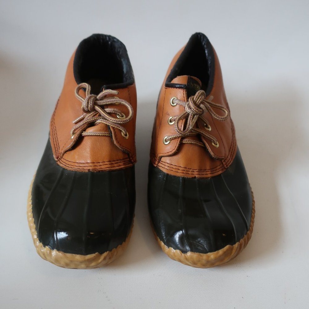 MENS THORNTON BAY BLACK BROWN ANKLE RAIN GALOSHES SHOES 9 *